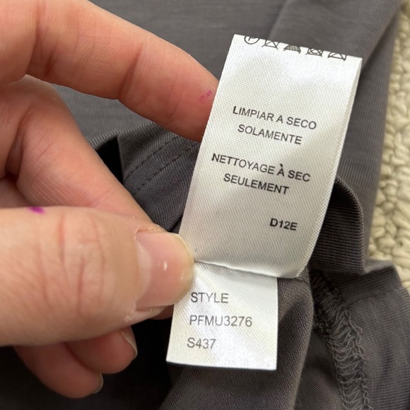 Kensie Sheer Sleeve Scoop Neck Top, Women's Size Large, Gray Puff Sleeve Tee - Picture 11 of 11